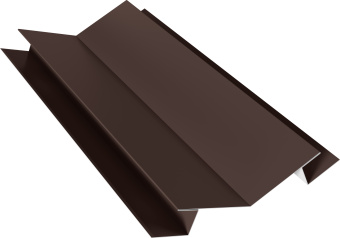 картинка Планка угла внутреннего сложного 135 градусов Экобрус Grand Line 0,5 PurLite матовый RAL 8017 шоколад (3м) Центр Кровли