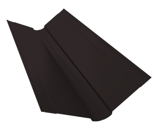 картинка Планка ендовы верхней фигурной 150x150 0,5 PurPro с пленкой RAL 9005 черный (2м) Центр Кровли