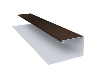 картинка Планка П-образная Экобрус 0,5 Satin с пленкой RAL 8017 шоколад (3м) Центр Кровли