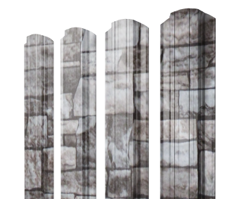картинка Штакетник Прямоугольный фигурный 0,45 Print Elite Fine Stone TwinColor Центр Кровли