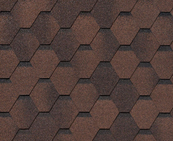 картинка Черепица гибкая RoofShield Фемили Эко Лайт Стандарт коричневый с оттенением Центр Кровли