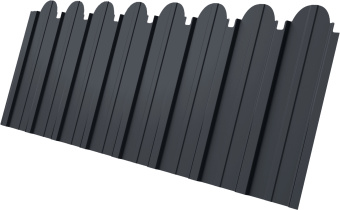 фото Профнастил C10A фигурный Grand Line 0,5 Полидэкстер TwinColor RAL RAL 7024 мокрый асфальт Центр Кровли картинка Профнастил C10A фигурный Grand Line 0,5 Полидэкстер TwinColor RAL RAL 7024 мокрый асфальт Центр Кровли