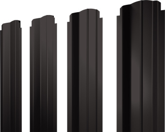 картинка Штакетник П-образный B фигурный Grand Line 0,45 Drap TR RR 32 темно-коричневый Центр Кровли