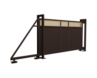 картинка Ворота откатные Estet Plus 2,0х4,5 RAL RR 32/1014 Центр Кровли