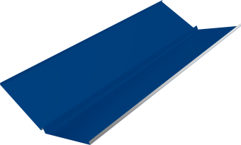 картинка Планка ендовы нижней с компенсатором Grand Line 0,7 PE с пленкой RAL 5005 сигнальный синий (2м) Центр Кровли