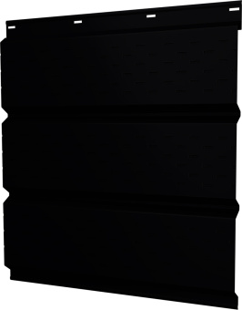 картинка Софит металлический Классик v02 Grand Line полная перфорация 0,45 PE с пленкой RAL 9005 черный Центр Кровли