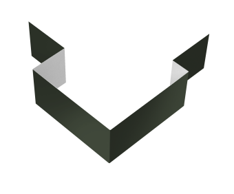 картинка Угол внешний асимметричный фибросайдинга 0,5 Satin Matt TX RAL 6020 хромовая зелень (3м) Центр Кровли