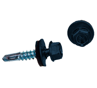 картинка Саморез по металлу Daxmer 5,5х25 (250шт) сверло №3 RAL 5003 Центр Кровли