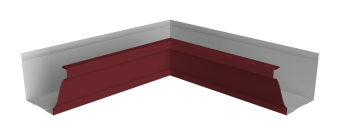 картинка Угол желоба внутренний Vortex Lite 130мм NEW RAL 3005 красное вино Центр Кровли