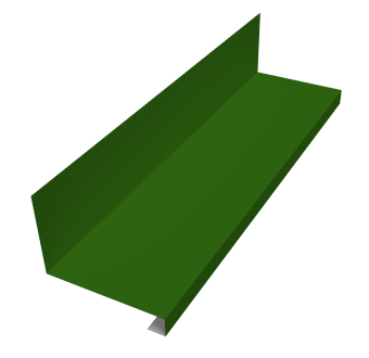 картинка Планка примыкание нижнее к трубе для Кликфальц Pro 0,45 PE с пленкой RAL 6002 лиственно-зеленый (2м) Центр Кровли