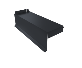 картинка Планка торцевая сегментная Квадро профи Левая стартовая 0,5 Satin Matt TX RAL 7024 мокрый асфальт Центр Кровли