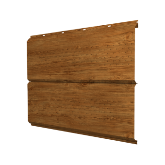 картинка Софит ЭкоБрус new c перфорацией 0,45 Print Elite с пленкой Golden Wood TwinColor Центр Кровли