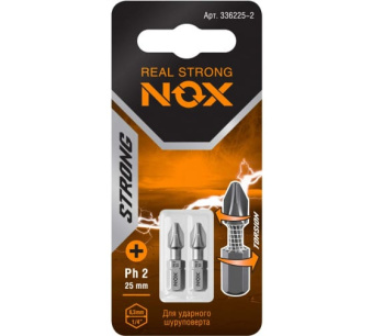 картинка Бита торсионная Nox Strong Ph2-25 C6,3 2 штуки карта (336225-2) Центр Кровли