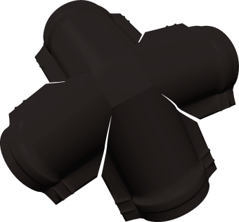 картинка Четверник конька малого полукруглого Grand Line 0,5 Drap с пленкой RR 32 темно-коричневый Центр Кровли