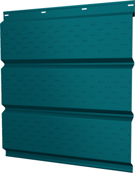 картинка Софит металлический Классик v02 Grand Line полная перфорация 0,45 PE с пленкой RAL 5021 водная синь Центр Кровли