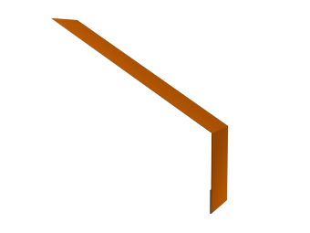 картинка Планка карнизная для мягкой кровли 135х50 0,45 PE с пленкой RAL 2004 оранжевый (2м) Центр Кровли