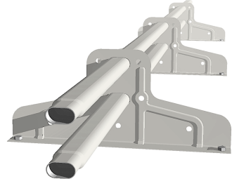 картинка Снегозадержатель Стандарт Т4 d 40х20 RAL 9016 (3м, 3 кронштейна) Центр Кровли