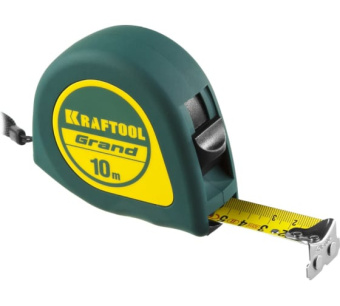 картинка Рулетка Kraftool Grand 10м/25мм с ударостойким корпусом (ABS) и противоскользящим покрытием (34022-10-25) Центр Кровли