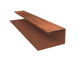 картинка Планка П-образная БХ new 0,45 Print Premium Rowan Wood Intense FTC (3м) Центр Кровли