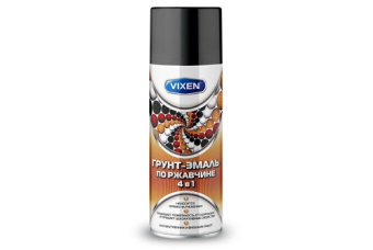 картинка Грунт-эмаль по ржавчине VIXEN 4в1 черный янтарь (RAL 9005) аэрозоль 520мл (VX-519005) Центр Кровли