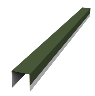 картинка Планка вертикальная обратная для забора жалюзи Palermo 0,5 Satin Matt TX RAL 6020 хромовая зелень (2,5м) Центр Кровли