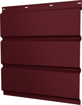 фото Софит металлический Классик Grand Line центральная перфорация 0,4 PE с пленкой RAL 3005 красное вино Центр Кровли картинка Софит металлический Классик Grand Line центральная перфорация 0,4 PE с пленкой RAL 3005 красное вино Центр Кровли