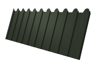 картинка Профнастил С8A v02 фигурный Grand Line 0,5 Satin Matt TX с пленкой RAL 6020 хромовая зелень Центр Кровли