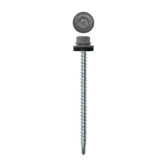 картинка Саморез кровельный Daxmer 4,8х70 (100шт) сверло №1 RAL 9006 Центр Кровли