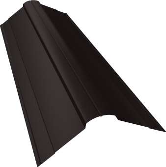 картинка Планка конька фигурного 100x100 Grand Line 0,5 GreenCoat Pural БТ матовый RR 32 темно-коричневый (RAL 8019 серо-коричневый) (3м) Центр Кровли