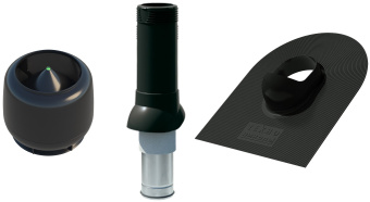 фото Комплект вентиляции Технониколь для гибкой черепицы 125/160 черный Центр Кровли картинка Комплект вентиляции Технониколь для гибкой черепицы 125/160 черный Центр Кровли