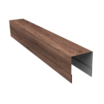 картинка Планка боковая для забора из сайдинга (Блок-хаус new) 0,45 Print Premium Almond Wood Fresh (2,06м) Центр Кровли