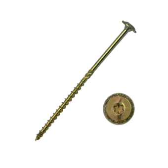 картинка Саморез конструкционный тарельчатый Daxmer 6,0х100 (100шт) Torx желтый цинк Центр Кровли