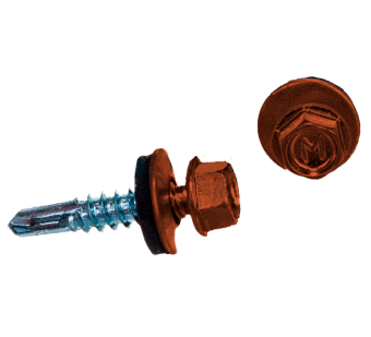 картинка Саморез по металлу Daxmer 5,5х25 (250шт) сверло №3 RAL 2001 Центр Кровли