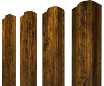 картинка Штакетник М-образный B фигурный 0,45 Print Premium Golden Wood Fresh TwinColor Центр Кровли