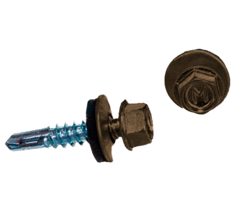 картинка Саморез по металлу Daxmer 5,5х25 (250шт) сверло №3 RAL 1036 Центр Кровли