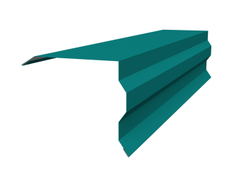 картинка Планка торцевая фигурная 100х85 0,45 PE с пленкой RAL 5021 водная синь (3м) Центр Кровли