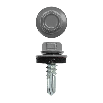 картинка Саморез по металлу 5,5х19 (250шт) сверло №3 RAL 9006 Центр Кровли