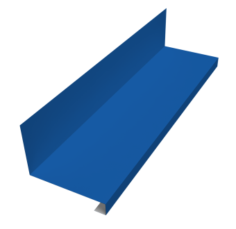 картинка Планка примыкание нижнее к трубе для Кликфальц Pro 0,4 PE с пленкой RAL 5005 сигнальный синий (2м) Центр Кровли
