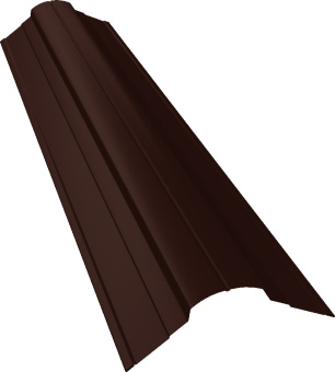 картинка Планка конька фигурного 70х70 Grand Line 0,7 ПЭ двухсторонний с пленкой RAL 8017 шоколад (3м) Центр Кровли