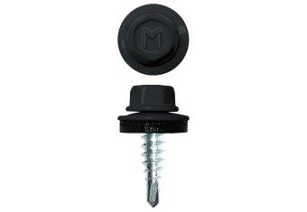 картинка Саморез по металлу Daxmer 4,8х19 RAL 7021 (250) сверло №2 Центр Кровли