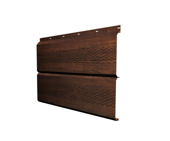 картинка Софит ЭкоБрус new c перфорацией 0,45 Print Premium с пленкой Cherry Wood Dark FTC Центр Кровли
