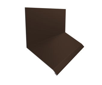 картинка Планка примыкание верхнее к стене фальц 150х130х20 0,5 Satin с пленкой RAL 8017 шоколад (2м) Центр Кровли