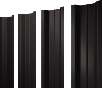 картинка Штакетник П-образный B с прямым резом Grand Line 0,45 PE-Double RR 32 темно-коричневый Центр Кровли