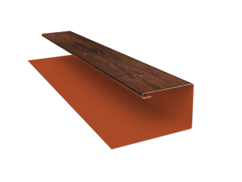 картинка Планка П-образная БХ new 0,45 Print Premium Cherry Wood Dark FTC (2м) Центр Кровли