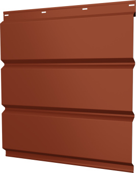 картинка Софит металлический Классик v02 Grand Line без перфорации 0,5 Satin Matt RAL 8004 терракота Центр Кровли