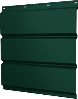 картинка Софит металлический Классик v02 Grand Line центральная перфорация 0,45 Drap TR RAL 6005 зеленый мох Центр Кровли