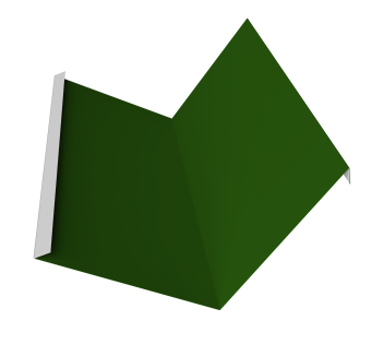 картинка Планка примыкания 115х115 Фартук S4 пристенный уголовой 0,45 PE с пленкой RAL 6002 лиственно-зеленый (2м) Центр Кровли