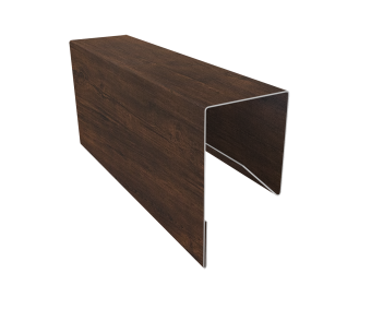 картинка Планка П-образная заборная 17 0,45 Print-Double Premium Cherry Wood Dark F (3м) Центр Кровли