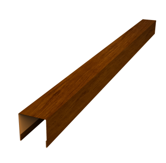 картинка Планка вертикальная лицевая для забора жалюзи Palermo 0,45 Print Premium Golden Wood Intense FTC (2м) Центр Кровли