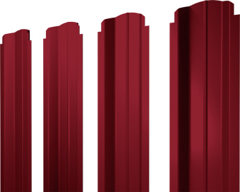 картинка Штакетник П-образный B фигурный Grand Line 0,45 PE RAL 3003 рубиново-красный Центр Кровли